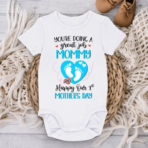 You're Doing Great Job Mommy - Family Personalized Custom Baby Onesie - Mother's Day, Baby Shower Gift, Gift For First Mom