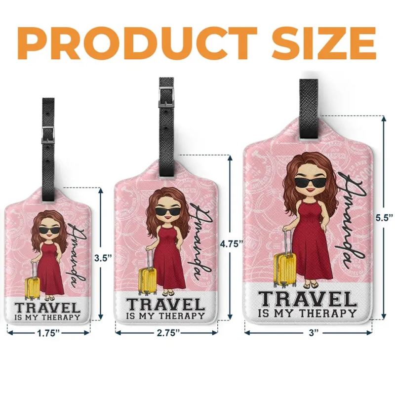 Travel Is My Favorite - Travel Personalized Custom Luggage Tag - Holiday Vacation Gift, Gift For Adventure Travel Lovers