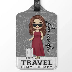 Travel Is My Favorite - Travel Personalized Custom Luggage Tag - Holiday Vacation Gift, Gift For Adventure Travel Lovers