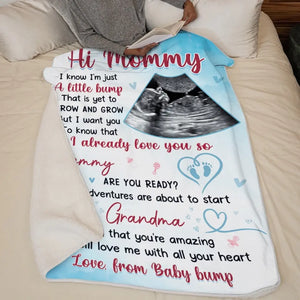 Custom Photo Our Adventures Are About To Start - Family Personalized Custom Blanket - Baby Shower Gift, Gift For First Mom