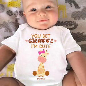 You Bet Giraffe - Family Personalized Custom Baby Onesie - Mother's Day, Baby Shower Gift, Gift For First Mom