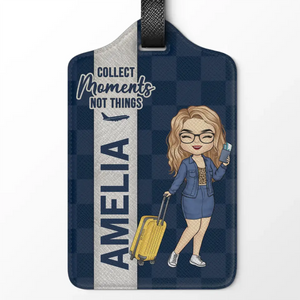Collect Moments - Travel Personalized Custom Luggage Tag - Holiday Vacation Gift, Gift For Adventure Travel Lovers