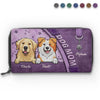 Life Is Better With Dogs - Dog & Cat Personalized Custom Leather Long Wallet - Gift For Pet Owners, Pet Lovers
