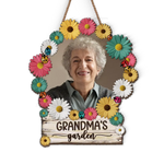 Custom Photo Grandma's Garden - Family Personalized Custom Shaped Home Decor Wood Sign - House Warming Gift For Mom, Grandma