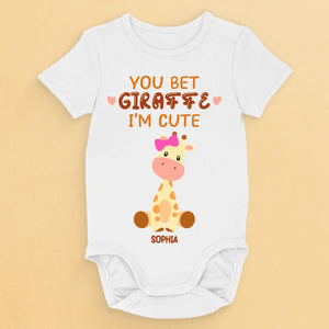 You Bet Giraffe - Family Personalized Custom Baby Onesie - Mother's Day, Baby Shower Gift, Gift For First Mom