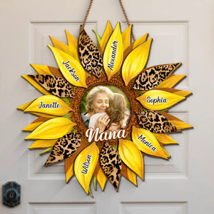 Custom Photo Flower Are Restful To Look At - Family Personalized Custom Shaped Home Decor Wood Sign - House Warming Gift For Mom, Grandma