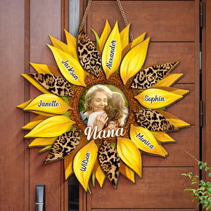 Custom Photo Flower Are Restful To Look At - Family Personalized Custom Shaped Home Decor Wood Sign - House Warming Gift For Mom, Grandma