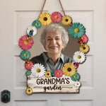 Custom Photo Grandma's Garden - Family Personalized Custom Shaped Home Decor Wood Sign - House Warming Gift For Mom, Grandma