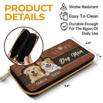 Custom Pet Name Dog Mom Gifts - Personalized Leather Long Wallet