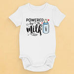 Custom Name Powered by Milk Baby Gifts - Personalized Baby Onesies