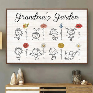 Garden Of Love - Family Personalized Custom Horizontal Poster - Gift For Grandma