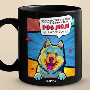 World's Best Dog Mom - Dog Personalized Custom Black Mug - Mother's Day, Gift For Pet Owners, Pet Lovers