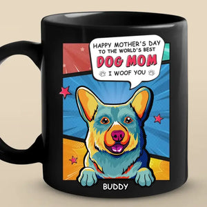 World's Best Dog Mom - Dog Personalized Custom Black Mug - Mother's Day, Gift For Pet Owners, Pet Lovers