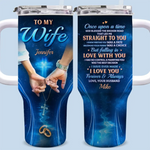 Custom Name Wife Love Gifts - Personalized 40 Oz Tumbler With Handle
