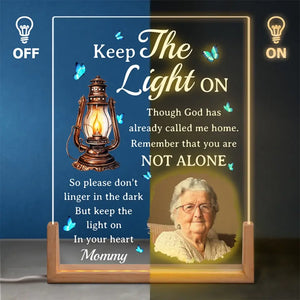 Custom Photo You Are Not Alone - Memorial Personalized Custom Shaped 3D LED Walnut Night Light - Sympathy Gift For Family Members