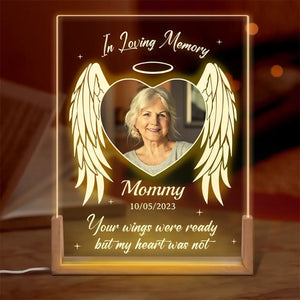 Custom Photo Your Light Will Always Shine In My Heart - Memorial Personalized Custom Shaped 3D LED Walnut Night Light - Sympathy Gift For Family Members