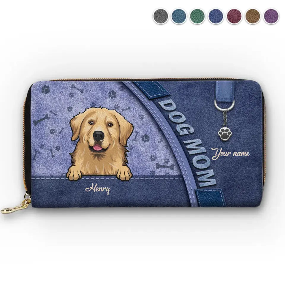Life Is Better With Dogs - Dog & Cat Personalized Custom Leather Long Wallet - Gift For Pet Owners, Pet Lovers