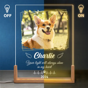 Custom Photo A Dog’s Love Is Forever  - Memorial Personalized Custom Shaped 3D LED Walnut Night Light - Sympathy Gift For Pet Owners, Pet Lovers