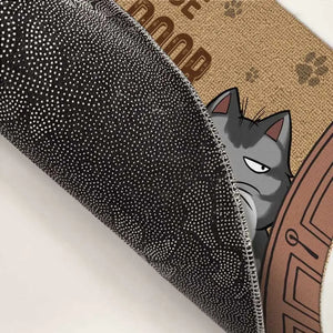 Keep The Door Closed Cat Planning Escape - Cat Personalized Custom Home Decor Decorative Mat - House Warming Gift For Pet Owners, Pet Lovers