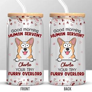 Your Tiny Furry Overlords - Dog & Cat Personalized Custom Glass Cup, Iced Coffee Cup -  Gift For Pet Owners, Pet Lovers