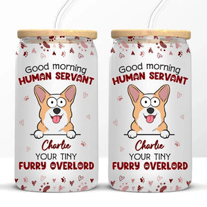 Your Tiny Furry Overlords - Dog & Cat Personalized Custom Glass Cup, Iced Coffee Cup -  Gift For Pet Owners, Pet Lovers