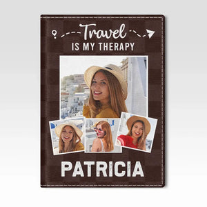 Custom Photo Collect Moments, Not Things - Travel Personalized Custom Passport Cover, Passport Holder - Holiday Vacation Gift, Gift For Adventure Travel Lovers