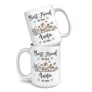 From Bestie To Auntie - Bestie Personalized Custom Mug - Gift For Best Friends, BFF, Sisters