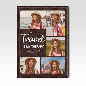 Custom Photo Catch Flights, Not Feelings - Travel Personalized Custom Passport Cover, Passport Holder - Holiday Vacation Gift, Gift For Adventure Travel Lovers
