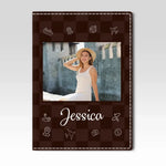 Custom Photo Happiness Is A Way Of Travel - Travel Personalized Custom Passport Cover, Passport Holder - Holiday Vacation Gift, Gift For Travel Lovers