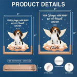 Custom Photo You Left Paw Prints On My Heart - Memorial Personalized Custom Shaped 3D LED Walnut Night Light - Sympathy Gift For Pet Owners, Pet Lovers