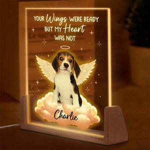 Custom Photo You Left Paw Prints On My Heart - Memorial Personalized Custom Shaped 3D LED Walnut Night Light - Sympathy Gift For Pet Owners, Pet Lovers