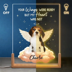 Custom Photo You Left Paw Prints On My Heart - Memorial Personalized Custom Shaped 3D LED Walnut Night Light - Sympathy Gift For Pet Owners, Pet Lovers