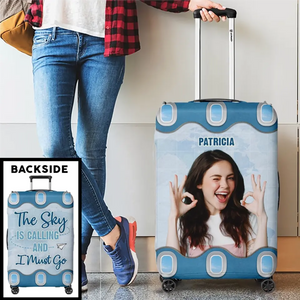 Custom Photo Just A Girl Who Loves Traveling - Travel Personalized Custom Luggage Cover - Holiday Vacation Gift, Gift For Adventure Travel Lovers