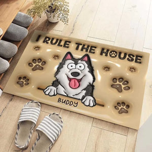 We Rule The House - Dog Personalized Custom 3D Inflated Effect Printed Home Decor Decorative Mat - House Warming Gift For Pet Owners, Pet Lovers