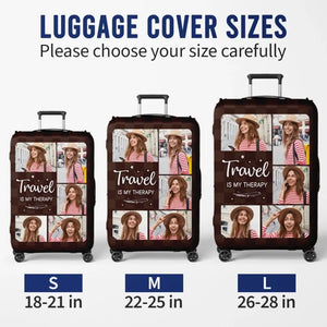 Custom Photo Catch Flight Not Feelings - Travel Personalized Custom Luggage Cover - Holiday Vacation Gift, Gift For Adventure Travel Lovers