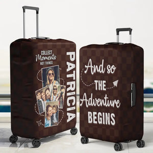 Custom Photo If Not Now Then When - Travel Personalized Custom Luggage Cover - Holiday Vacation Gift, Gift For Adventure Travel Lovers