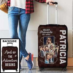 Custom Photo If Not Now Then When - Travel Personalized Custom Luggage Cover - Holiday Vacation Gift, Gift For Adventure Travel Lovers
