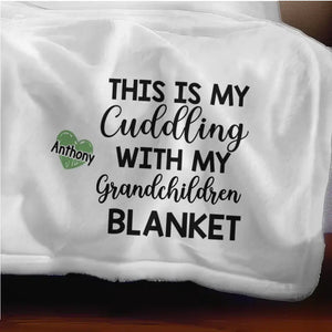 Cuddling With Grandchildren Blanket - Family Personalized Custom Blanket - Gift For Grandma
