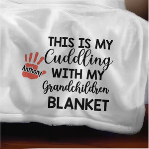 Think Of This Blanket As A Hug - Family Personalized Custom Blanket - Gift For Grandma