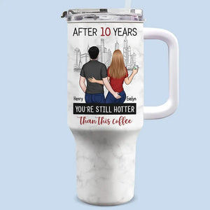 I Love You Forever - Couple Personalized Custom 40 Oz Stainless Steel Tumbler With Handle - Gift For Husband Wife, Anniversary