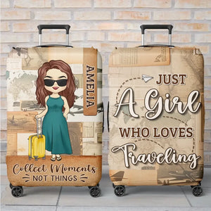 Just A Guy Who Loves Traveling - Travel Personalized Custom Luggage Cover - Holiday Vacation Gift, Gift For Adventure Travel Lovers