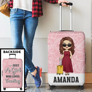 So The Adventure Begins - Travel Personalized Custom Luggage Cover - Holiday Vacation Gift, Gift For Adventure Travel Lovers