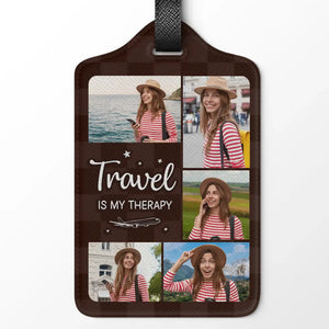 Custom Photo Catch Flights, Not Feelings - Travel Personalized Custom Luggage Tag - Holiday Vacation Gift, Gift For Adventure Travel Lovers