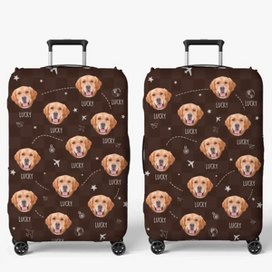 Custom Photo Vacation Vibes, Hometown Pride - Dog & Cat Personalized Custom Luggage Cover - Holiday Vacation Gift, Gift For Adventure Travel Lovers, Pet Owners, Pet Lovers
