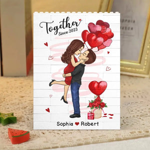 Custom Vertical Rectangle Shaped Building Brick Blocks - Personalized Anniversary Wedding Gifts For Husband And Wife, Him And Her - I Love You Forever