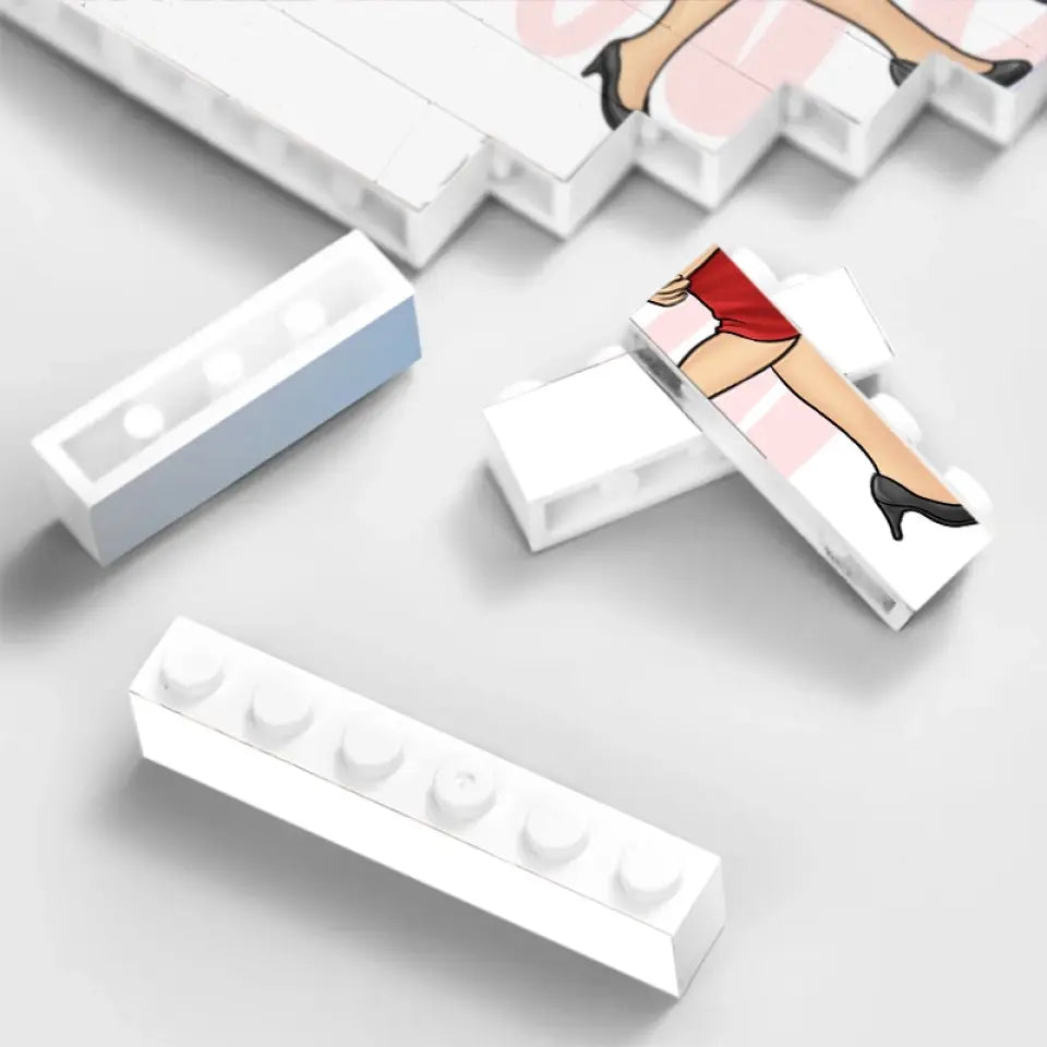 Custom Vertical Rectangle Shaped Building Brick Blocks - Personalized Anniversary Wedding Gifts For Husband And Wife, Him And Her - I Love You Forever