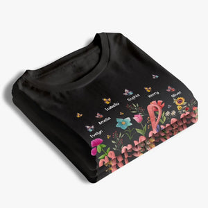 Blossoming Flowers In Garden Of Love - Family Personalized Custom Unisex T-shirt, Hoodie, Sweatshirt - Mother's Day, Gift For Mom, Grandma