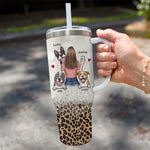 Custom Name Dog Lover Gifts for Women - Personalized 40 Oz Tumbler With Handle