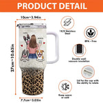 Custom Name Dog Lover Gifts for Women - Personalized 40 Oz Tumbler With Handle