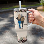 Custom Name Mother Daughter Gifts - Personalized 40 Oz Tumbler With Handle
